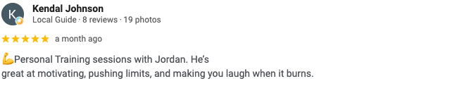 Google review from Johnson